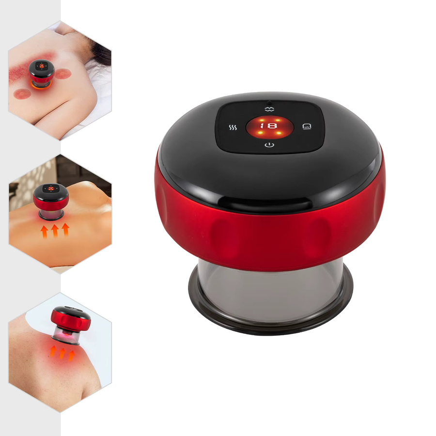 Elektrisches Schröpfgerät Vakuumtherapie-Maschine, 12 Stufen, Rot - Bild 5