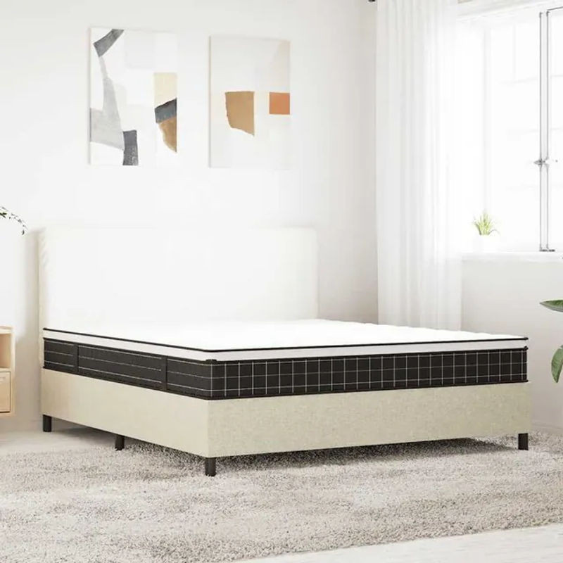 Vidaxl Bonnellfederkernmatratze in Weiß, mittlere Härte H2, B: 180 cm, L: 200 cm - Bild 1