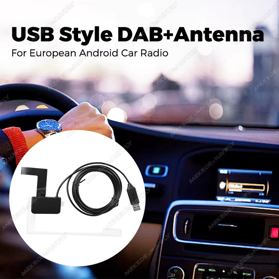 MEKEDE DAB/DAB+ USB Interface Adapter mit Antenne für europäische Universal Android Auto Radios, GPS und Stereo Multimedia Player, Schwarz - Bild 2