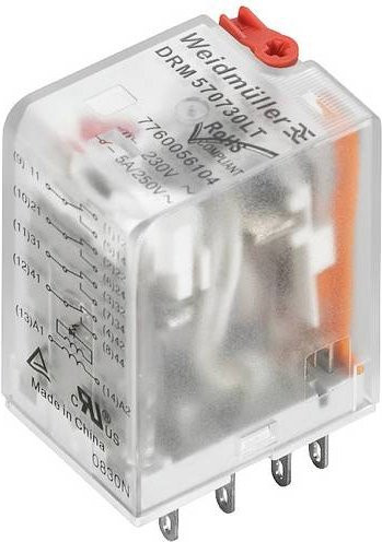 Weidmüller DRM570730LT AU Steckrelais 230 V/AC 5A 4 Wechsler transparent 20 Stück - Bild 1