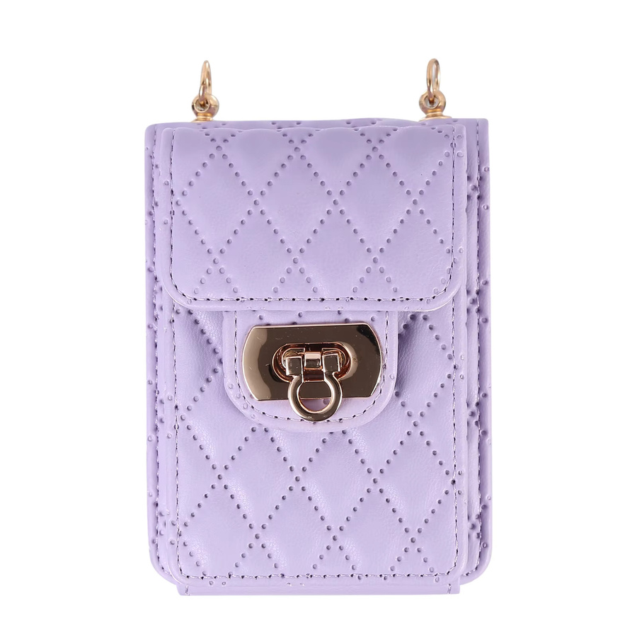 Samsung Crossbody Multi-Lanyard-Hülle für Galaxy Z Flip 5G mit Kartenfach und Leder-Brieftasche in Gold und Purple - Bild 2