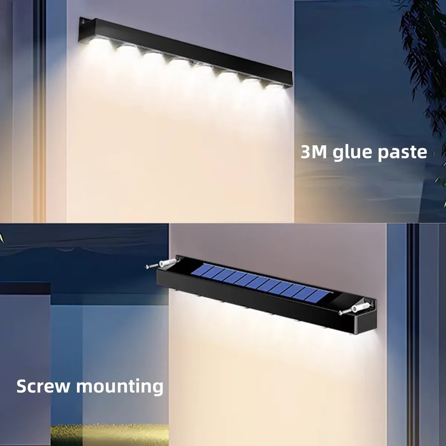 Feimefeiyou LED Solar Wandleuchte Wasserdicht für Garten Balkon und Treppe in Weiß und Schwarz - Bild 3