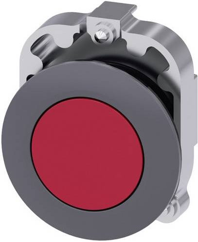Siemens Drucktaster 3SU1060-0JA20-0AA0 mit Metall-Frontring und flachem Betätiger in Rot - Bild 1