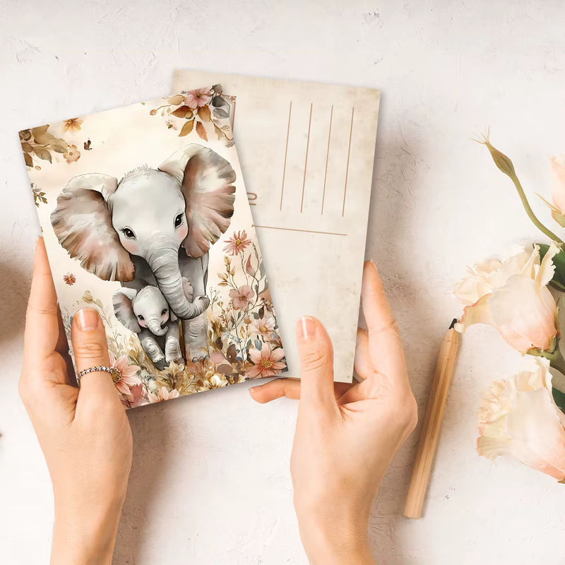 32 Stück Vintage-Tierpostkarten im Animal-Print Design, mehrfarbige DIY-Grußkarten aus Papier für deine Dekoration - Bild 4