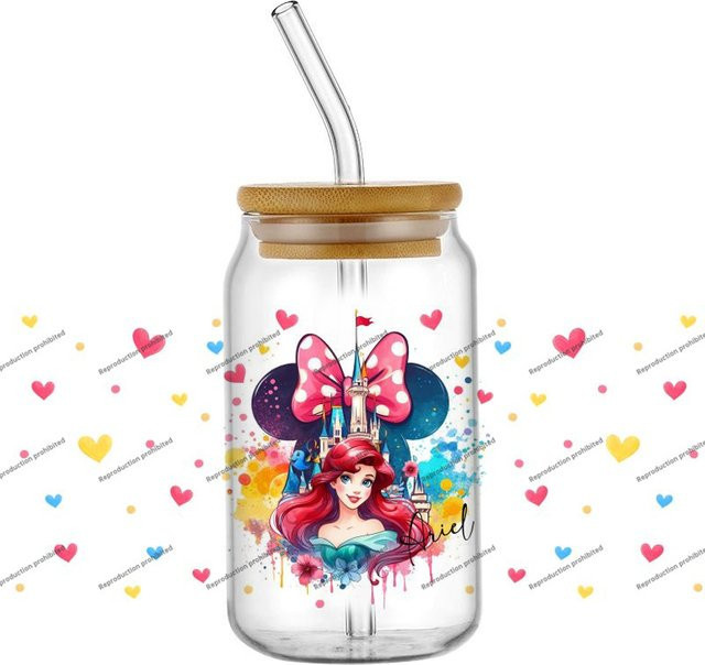 UV DTF 3D Transferaufkleber Prinzessin Schleifenknoten für Glasbecher Multicolor - Bild 1