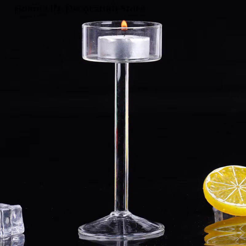 South Moon Kristallglas Teelichthalter Set aus transparentem Glas für Hochzeit und Tischdekoration - Bild 4