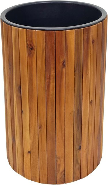 Runder Pflanzkübel MCW aus Akazienholz in Braun, Durchmesser: 50 cm, Höhe: 34 cm - Bild 2
