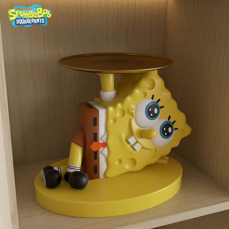 SpongeBob Schwammkopf Statue von Potdemiel in Gelb mit Aufbewahrungsplatte als Deko-Ornament für deinen Schreibtisch oder deine Veranda - Bild 3