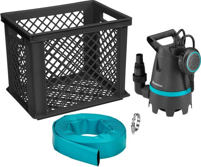 Gardena Hochwasser-Set 10500 Basic Schmutzwasser-Tauchpumpe in Grau mit 10.500 l/h Fördermenge - Bild 1