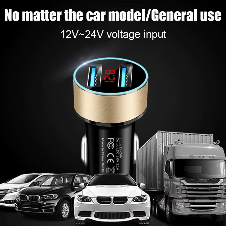 Dual USB Auto Ladegerät mit USB Typ C und 3,1 A Schnellladefunktion für iPhone und Samsung - Bild 4