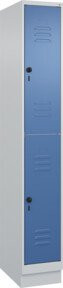 C+P Doppelstock-Spind Classic PLUS mit Sockel, 1 Abteil, Farbe Fernblau RAL 5023, H: 195 cm, B: 30 cm, T: 50 cm - Bild 1