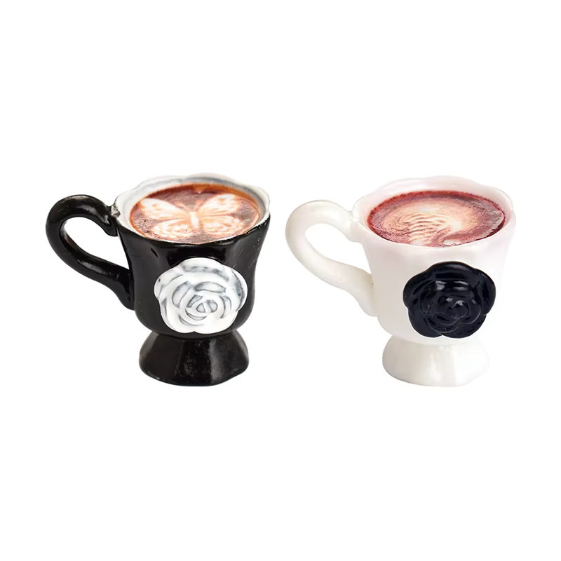 MYPANDA Miniatur Puppenhaus Rose Kaffee Tasse Getränke Küche Lebensmittel, 3-teiliges Set, Zubehör - Bild 5
