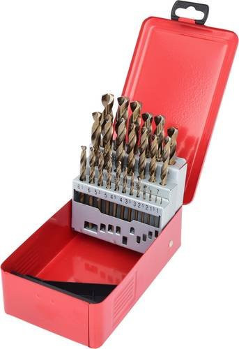 KS Tools HSS-G Co 5 Spiralbohrer-Set aus Edelstahl in der Stahlblechkassette, 25-tlg., Durchmesser: 1 bis 13 mm - Bild 1