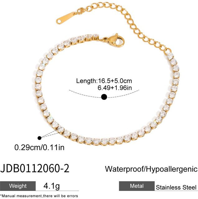 Youthway Kettenarmband Edelstahl, Gold, Zirkonia, Damen - Bild 1