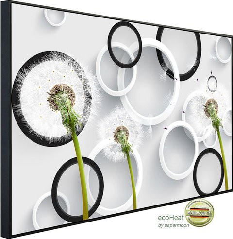 papermoon EcoHeat Infrarotheizung mit Pusteblumen und Ringen in Bunt, Matt-Effekt, mit App-Steuerung und WLAN - Bild 1