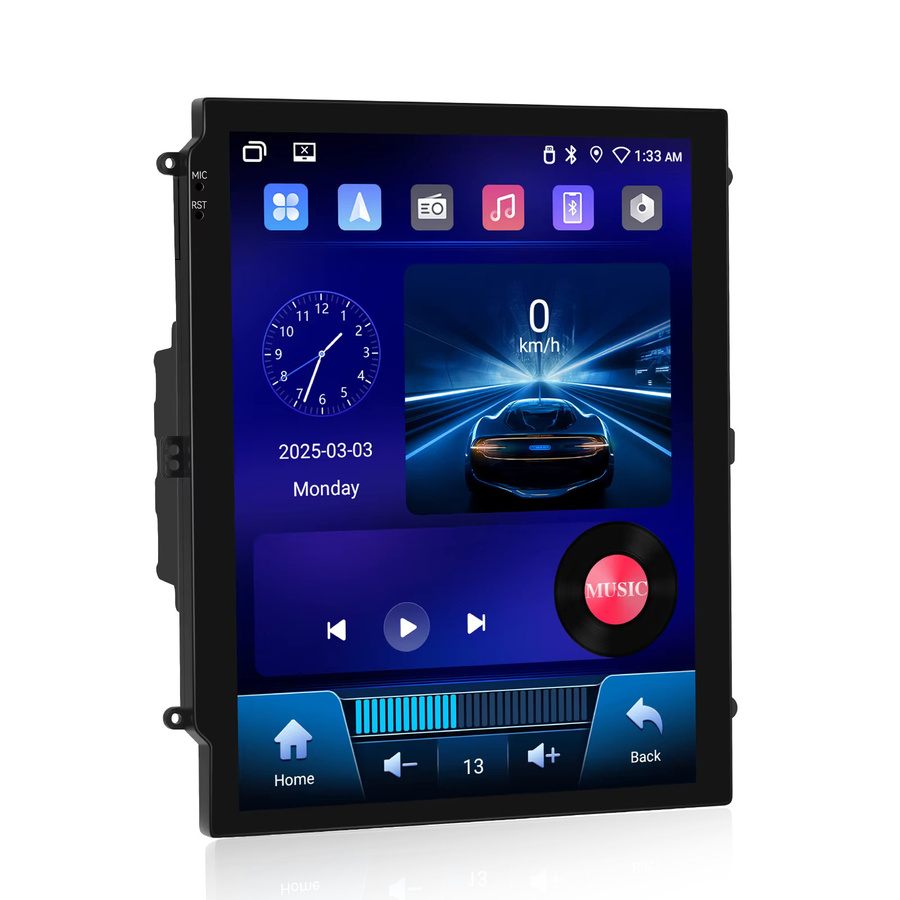 Podofo 9,7 Zoll Autoradio mit kabellosem CarPlay und Android Auto, 2-DIN Multimedia-Stereo in Schwarz mit GPS, WIFI, Bluetooth und Mirrorlink - Bild 4