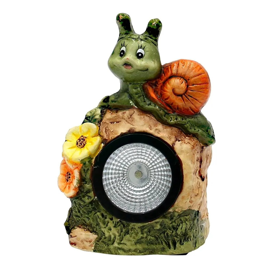 Dekohelden24 Solar Keramik Schnecke mit Beleuchtung in Multicolor, H x B x T: 16 x 11 x 8 cm - Bild 2