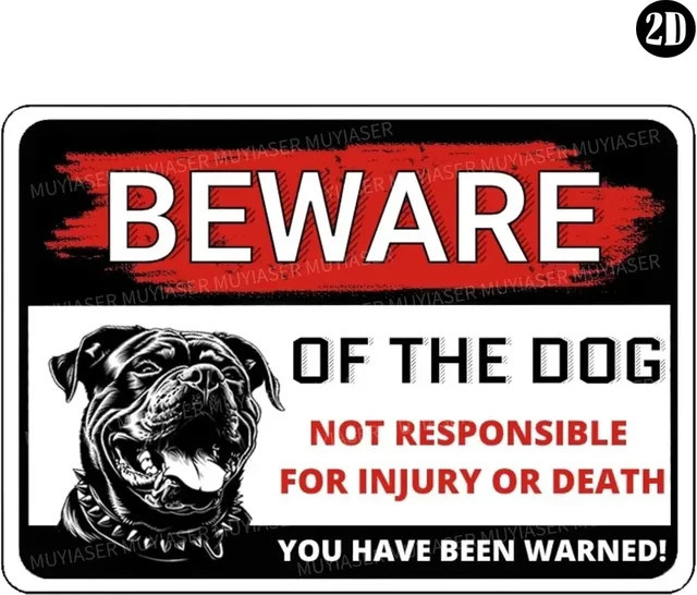 HELLOYOUNG Aluminiumschild Beware of The Dog – Rottweiler Gartenwarnung für Zaun und Hof, Weiß - Bild 1