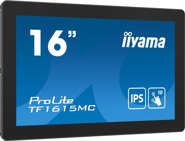 iiyama ProLite TF1615MC-B1 Touchmonitor, 15.6 Zoll Full HD IPS Display, Projected Capacitive Multi Touch, Schwarz, Open-Frame Design - Bild 1