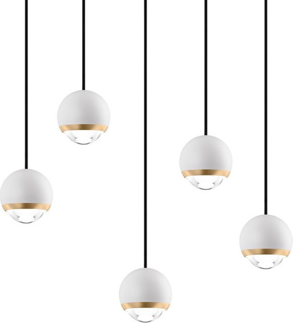 DLS Lighting Cleo LP 5 Round LED-Pendelleuchte in Schwarz, Weiß und Messing mit warmweißem Licht (3000K) - Bild 1
