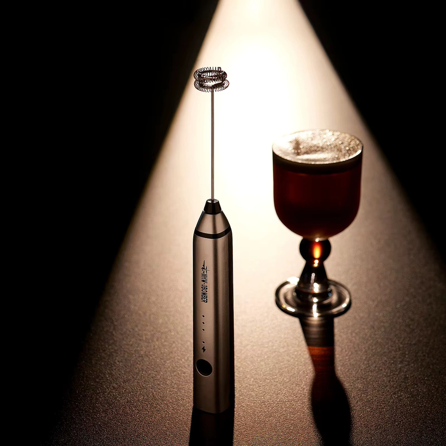 XIADYINJIA Elektrischer Milchaufschäumer und Kaffeemixer in Schwarz, tragbarer und wiederaufladbarer Milch- und Whisky-Mixer sowie Eierschläger - Bild 3