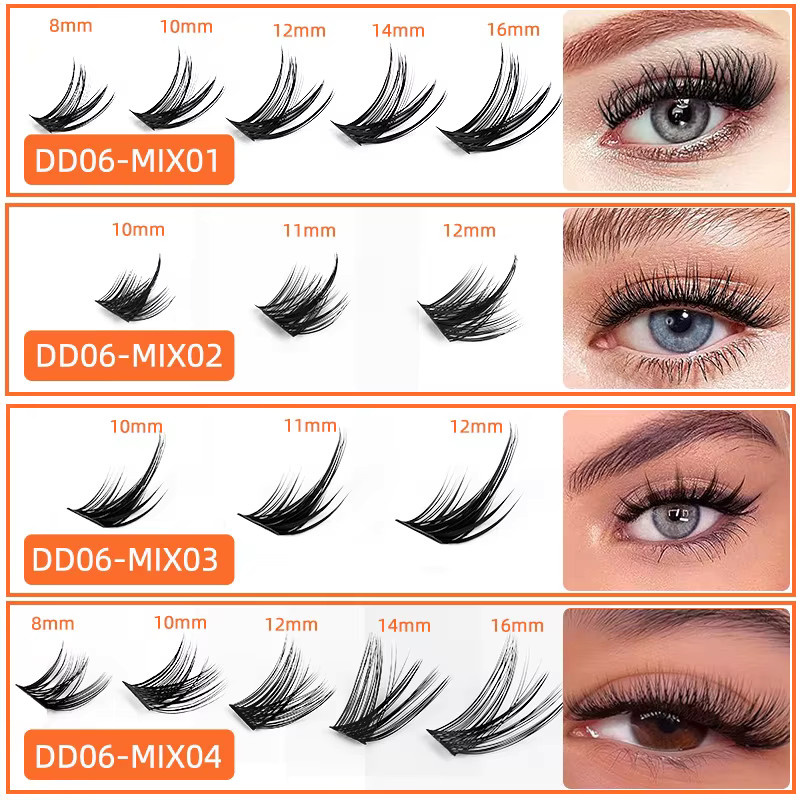 IEEYEEY Wimperncluster, 120 Bündel, 8–16 mm, natürlich, Unisex - Bild 2