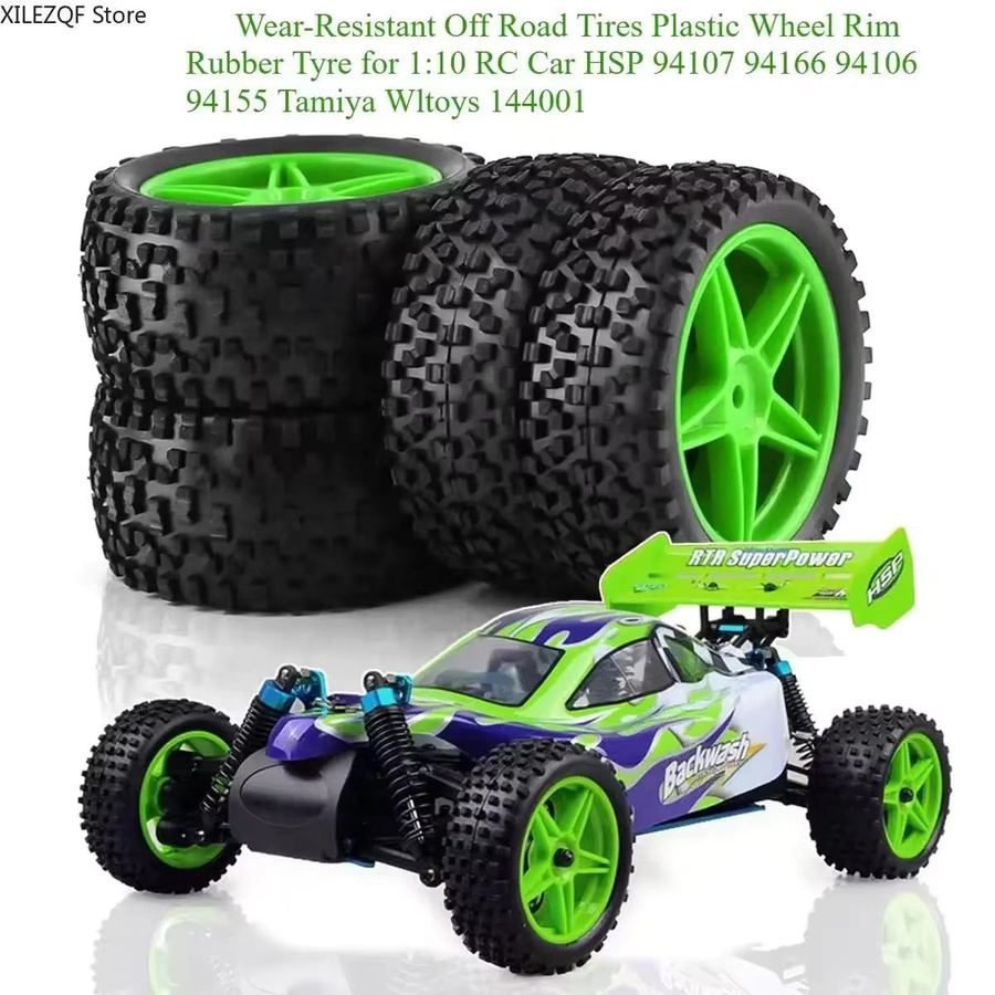 RS Offroad-Reifen & Radsatz, 1:10, Gummi, Kunststoff, Grün - Bild 3