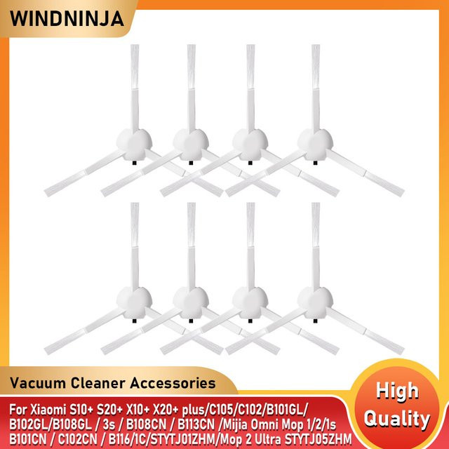 WINDNINJA Seitenbürsten-Ersatzteile für Xiaomi Roboterstaubsauger S10+ S20+ X10+ X20+ plus in Weiß - Bild 1