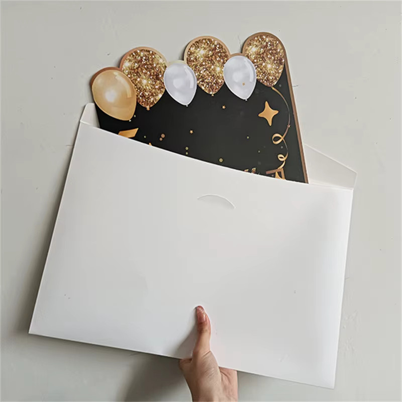 CHENJ Happy Birthday Gästebuch und Nachrichtengedenkkarte in Schwarz und Gold aus Papier - Bild 3