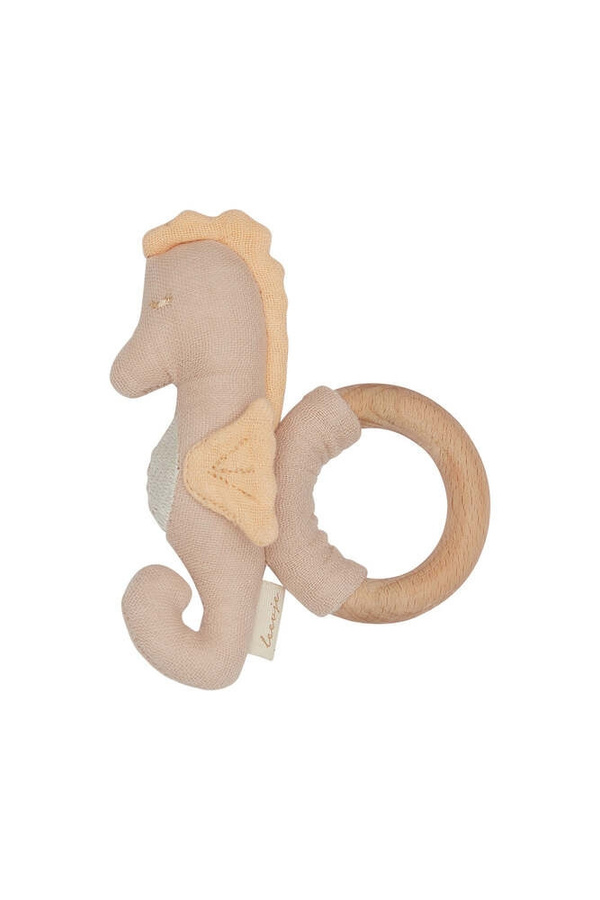 Leevje Baby Rassel Seahorse, mit Holzring, Plüsch / Textil, bunt - Bild 1