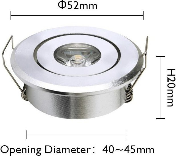 10er Set Cosy Homes LED Mini Downlights Dimmbar 3W Rund in Weiß, Schwarz oder Silber mit Natural White 4000K - Bild 1
