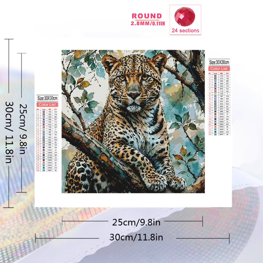 EverShine Diamant-Mosaik Set Leoparden-Tier DIY Stickerei-Dekoration in Multicolour, B/H: 20 x 20 cm - Bild 2