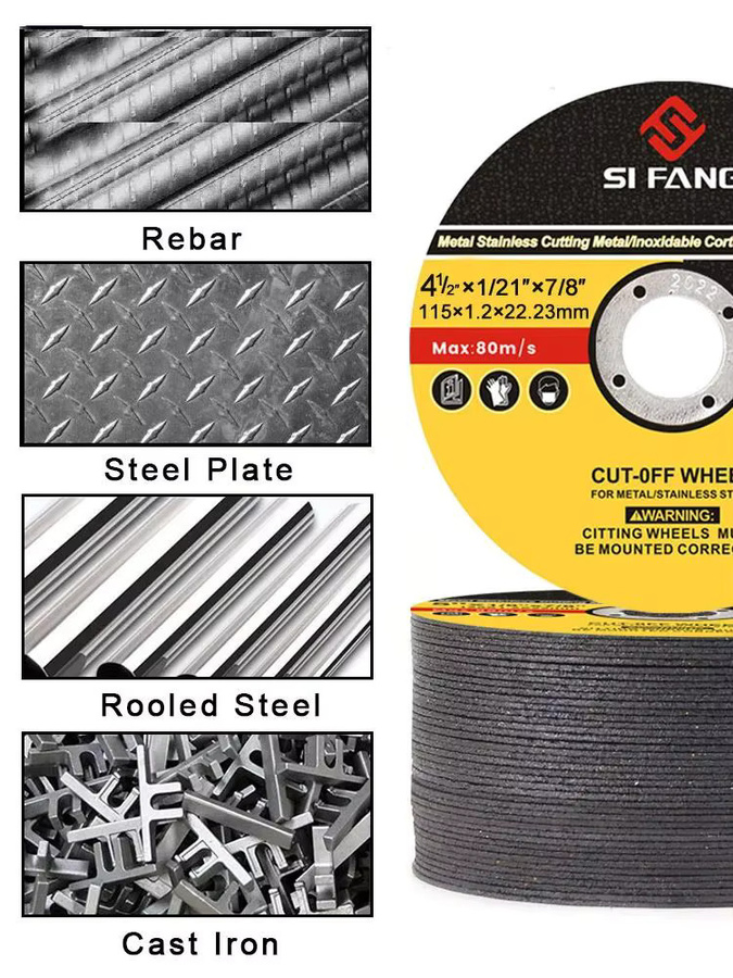 NuoDunco 5er-Set Metall Trennscheiben für Winkelschleifer in Schwarz, Durchmesser: 75 mm, 115 mm und 125 mm zum Schneiden von Stahl und Metall - Bild 4