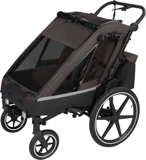 ABC Design Fahrradanhänger Tour 2 Offroad Jogger in Grau mit Federung und Schwenkrädern - Bild 1