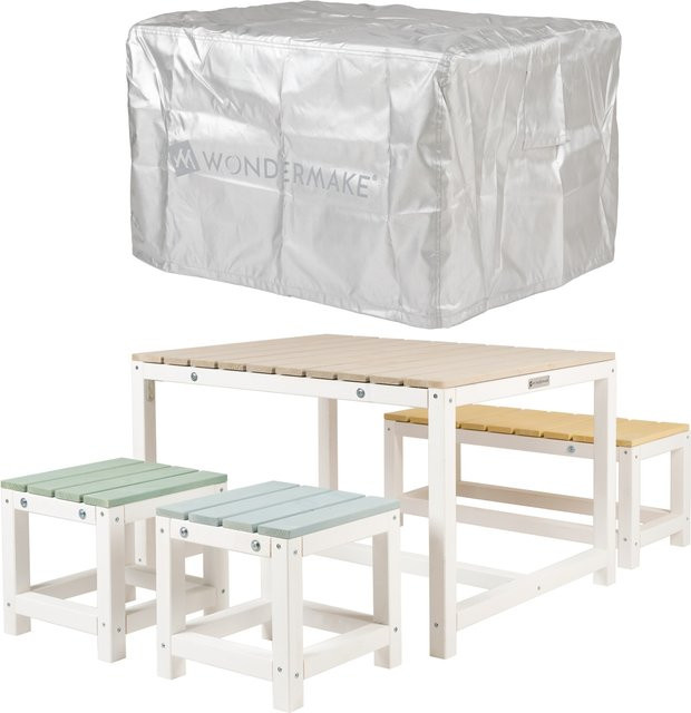 WONDERMAKE Design Kindersitzgruppe aus Holz in Weiß für Outdoor und Indoor - Bild 1
