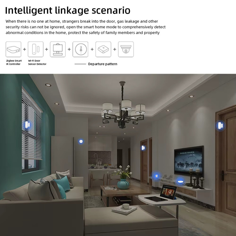 Tuya Zigbee Tür- und Fenstersensor Magnetischer Detektor in Weiß für Tuya Zigbee Gateway Hub - Bild 3