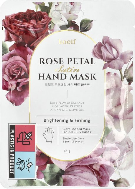Koelf Satin-Handmaske mit Rosenblüten, 1 Paar, 16 g, Unisex - Bild 1