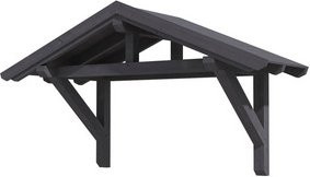 Skan Holz Haustür-Vordach Stralsund 1 aus nordischer Fichte, Schiefergrau, Breite: 289 cm, Tiefe: 116 cm - Bild 1