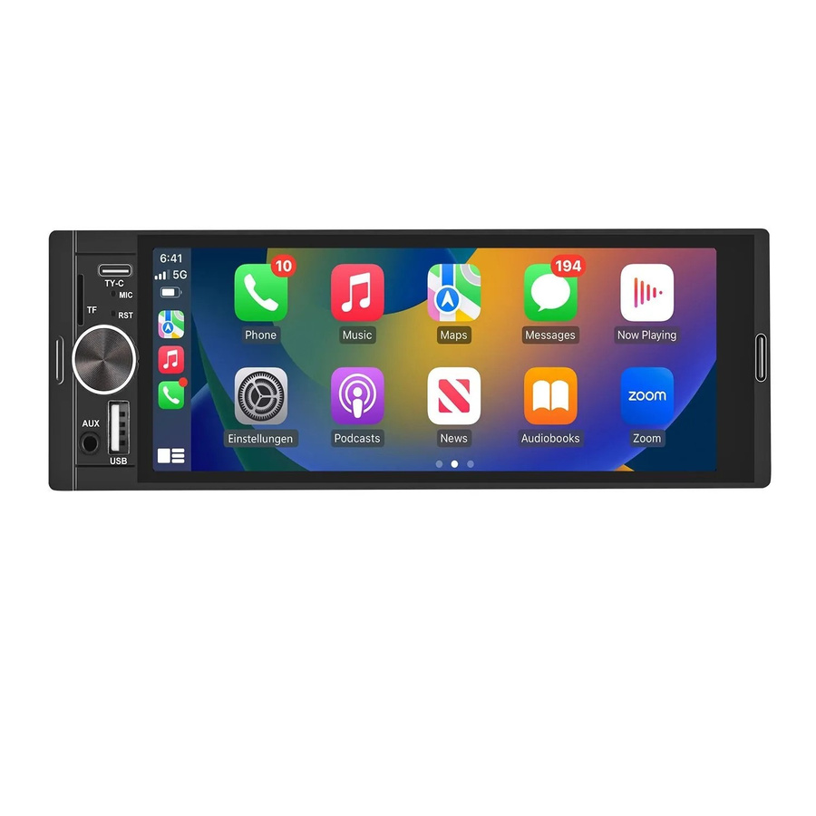 Junsun 1 Din Autoradio mit Wireless Carplay und Bluetooth in Schwarz - Bild 2