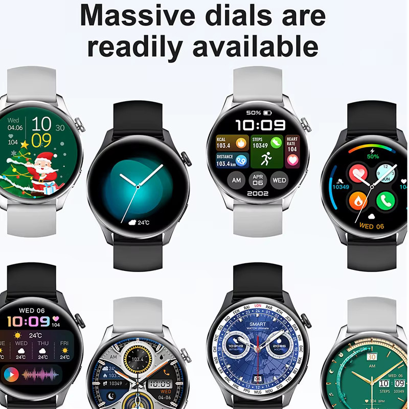 Jooeniok Smartwatch, Edelstahl, Silber, Herren, 44 mm, wasserfest - Bild 6