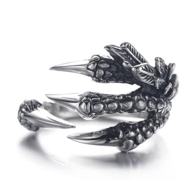 KaiTingu Drachenklauen Fingerring, Edelstahl, Schwarz, Unisex - Bild 1