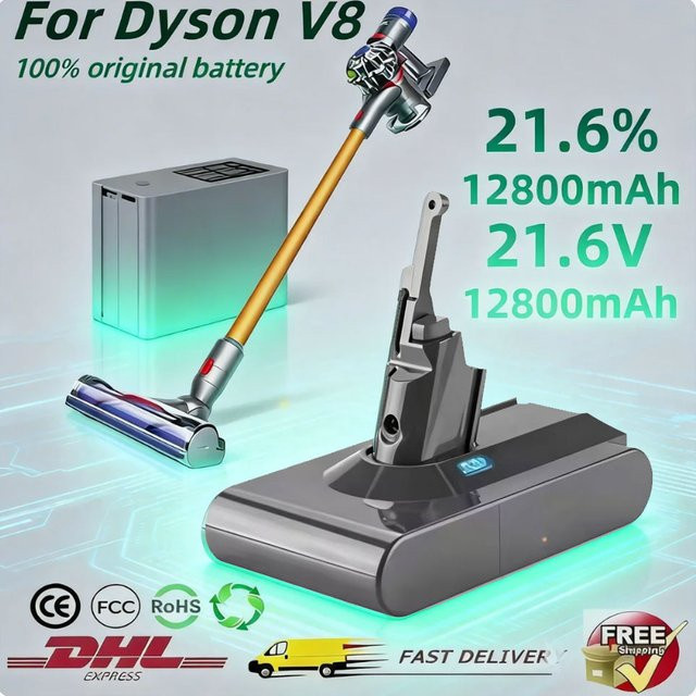 Ersatzakku für Dyson V8 Absolute kabelloser Handstaubsauger, 21,6V, 12800mAh - Bild 1