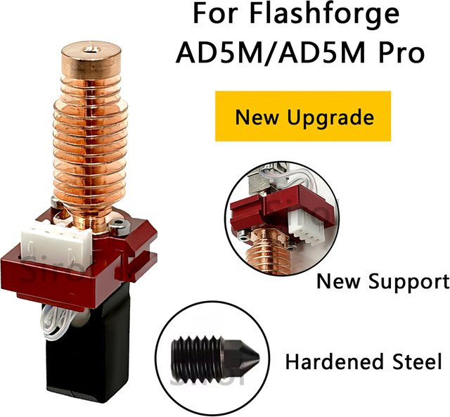 Flashforge Adventurer 5M Upgrade-Kit: Hochgeschwindigkeits-Hotend mit schnell abnehmbarer Düse in Rot - Bild 1