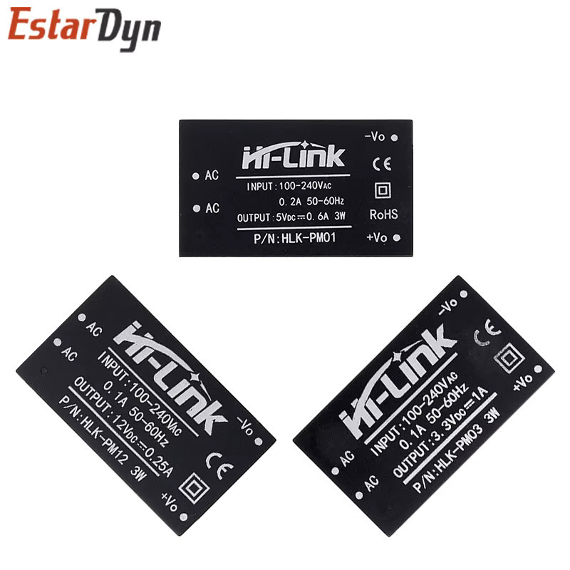 Estardyn Mini Netzteil Modul HLK-PM01 HLK-PM03 HLK-PM12 AC-DC 220V zu 5V/3,3V/12V in Schwarz - Bild 2