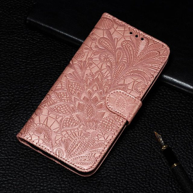 Leder-Brieftasche Flip-Hülle für Samsung Galaxy S24 S23 S22 S21 S20 Ultra Plus sowie A55 A54 A53 A35 A34 A33 A25 A16 A15 A14 A12 A05 in Rose Gold - Bild 1