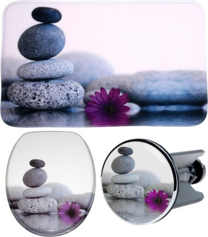 Sanilo Bad-Accessoire-Set Energy Stones, 3-teilig, grau - Bild 1