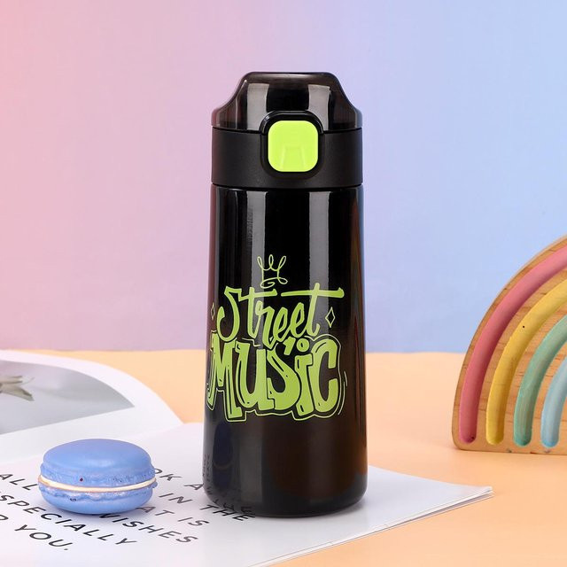 Yiran Furniture Edelstahl-Vakuumbecher mit Trageseil für Outdoor und Auto, 500ml, Schwarz, Grün, Pink - Bild 1