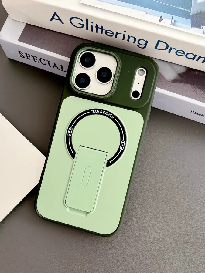 Magnetische Handyhülle mit Hautgefühl und Ständer für Apple iPhone 17 16 15 14 13 Pro Max, Schwarz, kabellose Lade-Schutzhülle - Bild 4