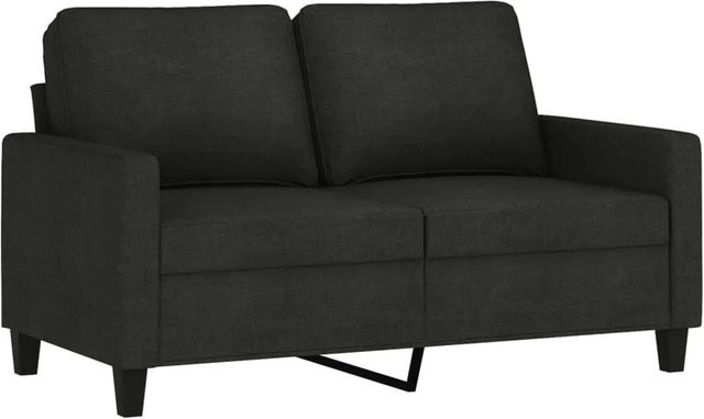 vidaXL 2-Sitzer-Sofa Schwarz Modern mit Stoffbezug und Metallrahmen, Breite: 138 cm, Tiefe: 80 cm, Höhe: 77 cm - Bild 1