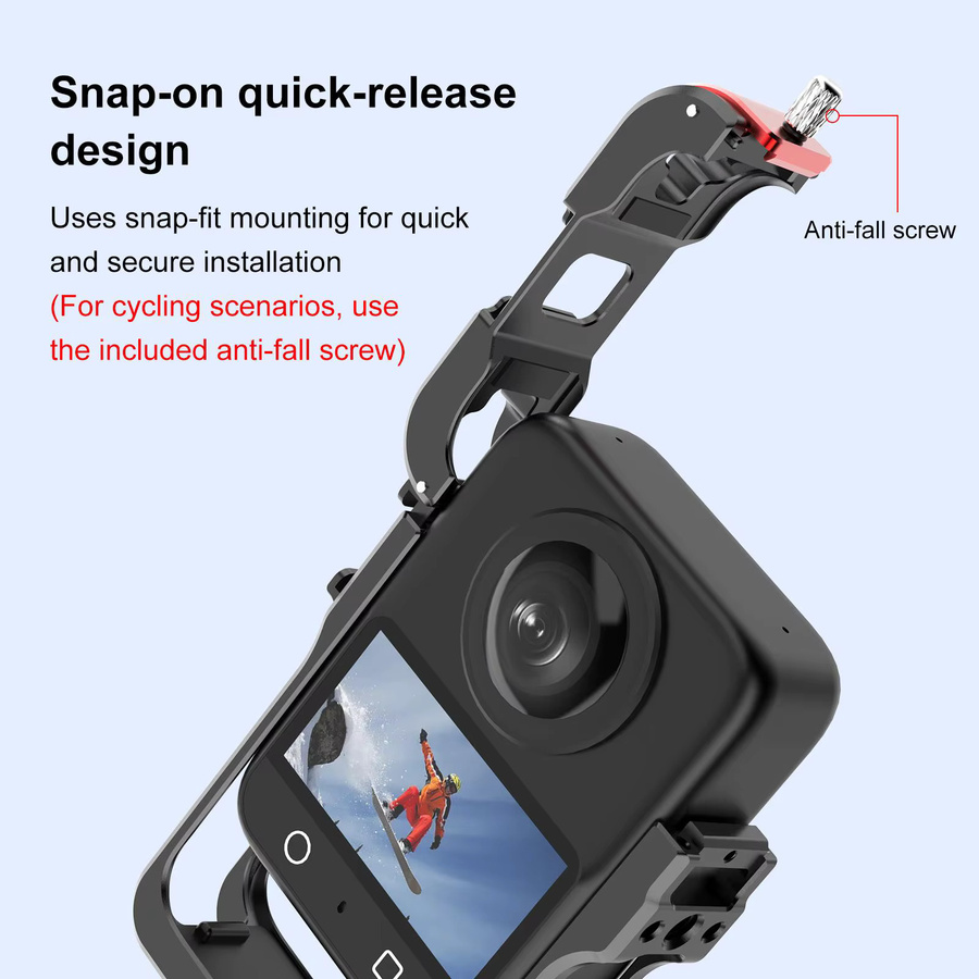 PULUZ Schützender Kaninchenkäfig aus Aluminiumlegierung für DJI Osmo 360 in Schwarz mit Objektivabdeckung - Bild 3